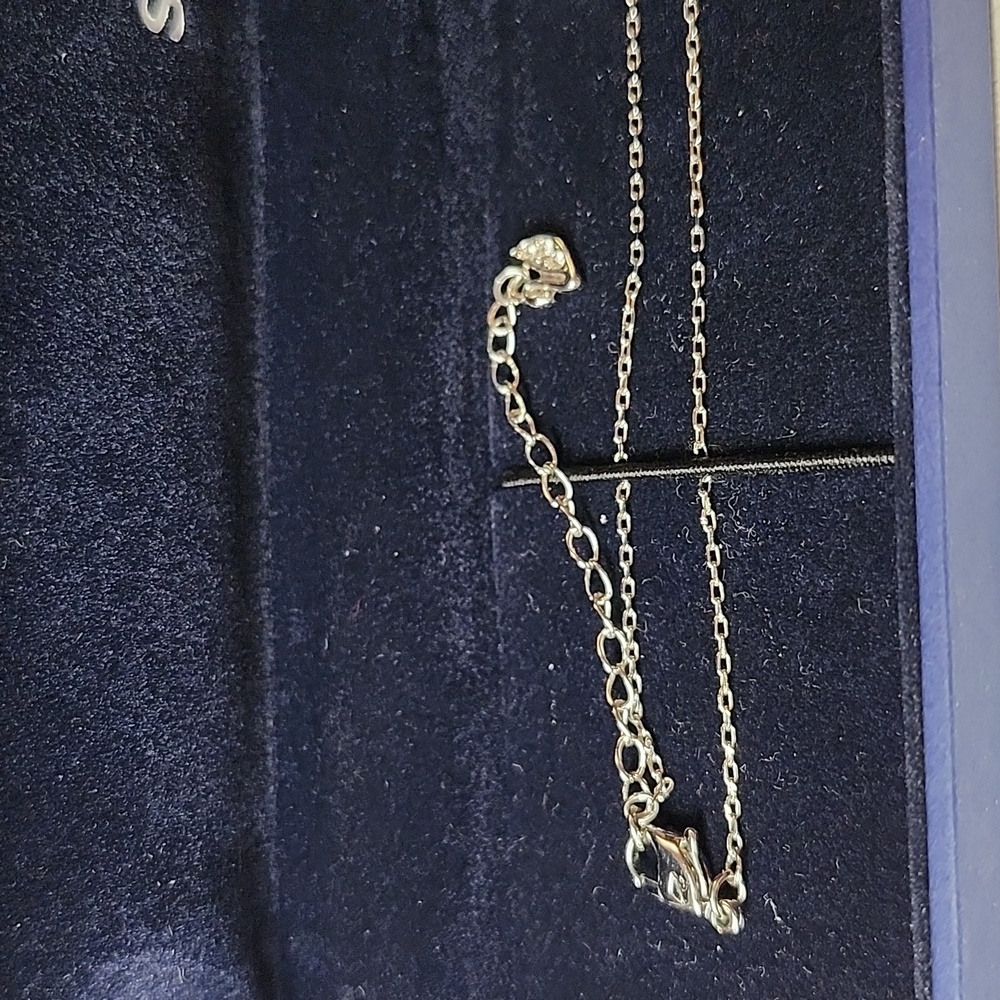 Swarovski Necklace with One Side Earing Blue Accent - Picture 2 of 7